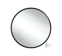 Miroir - TECTAKE - Miroir mural FIONA rond en verre et cadre robuste en aluminium anodisé Ø 70 cm - Noir