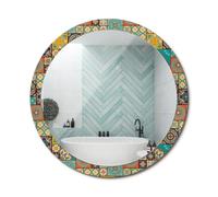 Miroir Mural Rond avec Cadre Graphique | Déco Chic et Moderne pour intérieur | Idéal pour Chambre ou Salon fi100 - Motif Arabe