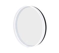 Miroir mural rond de 60 cm, avec éclairage LED et capteur, bord transparent lumineux, mémoire réglages (SATZFULED60)