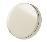 Miroir Mural Rond Déco "Bord Métal" 30cm Blanc