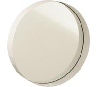 Miroir Mural Rond Déco "Bord Métal" 30cm Blanc