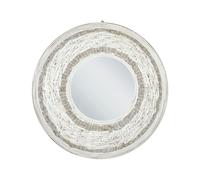 Miroir Mural Rond Décoratif Suspendu ø 61 cm en Bambou Naturel Soledad