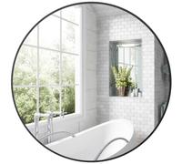 Miroir mural rond dia. 70 cm cadre métal noir