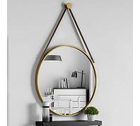 Miroir mural rond élégant 40/50/60 cm Miroir décoratif à suspendre pour salon, chambre à coucher et bureau, finition métallique, décoration d'intérieur élégante, design moderne