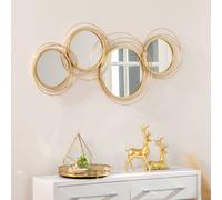 Miroir mural rond en métal HOMCOM set de 4 décorations murales élégantes pour salon design moderne et finition durable