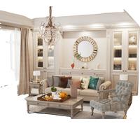 Miroir mural rond, luxe art moderne, disponible en 60 cm et 80 cm, argent rond 80 cm