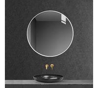 Miroir mural rond moderne en alliage d'aluminium sans perçage, style nordique simple, parfait pour décoration murale ou de table, salle de bain, salon, entrée, maison esthétique