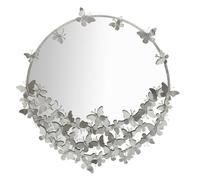 MIROIR PAPILLON ROND ARGENT