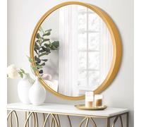 Miroir mural rond pour salle de bain avec cadre en métal rond, vêtements dorés, petite décoration murale, miroir de maquillage pour chambre à coucher, salon, décoration de