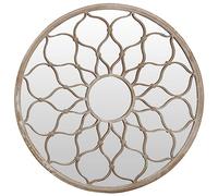 Miroir mural rond sable 60 x 3 cm en fer avec cadre décoratif pour intérieur, salon, couloir, salle de bain pour montage mural et réflexion de la lumière