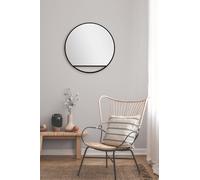 Miroir Mural Rond Talos Black Hole Matt Ø 60 cm - Miroir de salle de bain avec cadre tout aluminium de haute qualité en noir mat - Miroir de salle de bain