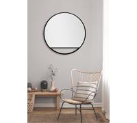 Miroir Mural Rond Talos Black Hole Matt Ø 80 cm - Miroir de salle de bain avec cadre en aluminium de haute qualité en noir mat - Miroir de salle de bain