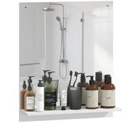 Miroir mural salle de bain - étagère - 50 x 60 cm - blanc