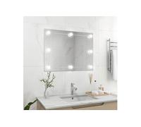 vidaXL Miroir mural sans cadre rectangulaire avec lampes LED Verre argent Chambre/Salle de bain