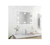 Miroir Mural sans Cadre avec Lampes LED Rectangulaire Miroir de Dressing Miroir de Maquillage Chambre à Coucher Salle 3078643