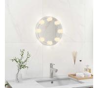 Miroir Mural sans Cadre avec Lampes LED Rond Verre Dressing Maquillage vidaXL