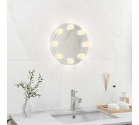 vidaXL Miroir mural avec lampes LED Rond Verre