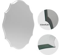 Miroir mural sans cadre, forme asymétrique, verre argenté clair, L 25x32 pouces
