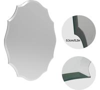 Miroir mural sans cadre, forme asymétrique, verre argenté clair, M 22x28 pouces