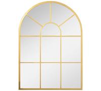 Miroir mural style art déco forme voûtée dim. 50L x 70H cm métal doré verre