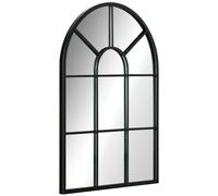 Miroir mural style art déco forme voûtée dim. 50L x 70H cm métal noir verre