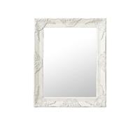 vidaXL Miroir Mural Style Baroque Miroir Suspendu Décoratif Garde-Robe Dressing Rectangulaire Chambre à Coucher Maison Intérieur 50x60 cm Blanc