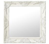 vidaXL Miroir mural style baroque 50x50 cm Blanc