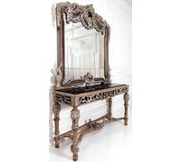 Miroir mural style campagne console de maquillage avec miroir table console marron