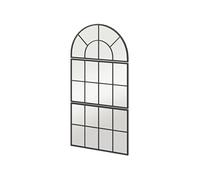 HOMCOM Miroir Mural arqué, Miroir Mural en Forme de fenêtre, Ensemble de 3 pièces, Cadre en métal, pour Salon, Chambre à Coucher, Couloir, 76 x 149 cm Noir