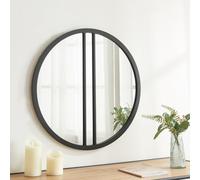 Miroir mural 'Suomussalmi' avec cadre MDF Ø 60 cm Noir