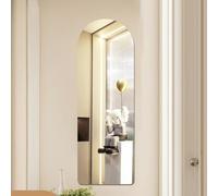 Miroir mural sur toute la longueur - Carreaux irréguliers en acrylique - Miroir de porte en acrylique doux pour entrée et salon (forme d'arche - 35 x 120 cm)