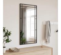 Miroir Mural Suspendu Décoration Chambre Couloir Noir Rectangulaire Fer vidaXL