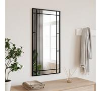 Miroir Mural Suspendu Décoration Chambre Couloir Noir Rectangulaire Fer vidaXL