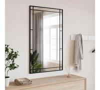 Miroir Mural Suspendu Décoration Chambre Couloir Noir Rectangulaire Fer vidaXL