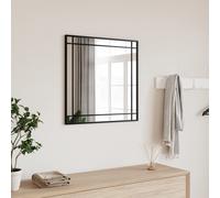 Miroir Mural Suspendu Décoration Chambre Couloir Salon Noir Carré Fer vidaXL