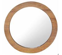 Miroir Mural Teck Rond - vidaXL - bois de teck massif et verre - 60 cm@xgn97b