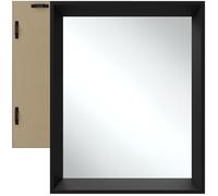 tectake® Miroir Mural rectangulaire avec Cadre Noir en Plastique 40,6x50,8cm Miroir Design Moderne Miroir Industriel pour Décoration Chambre Salon Entrée Salle de Bain Dressing Coiffeuse Maison