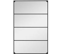 HOMCOM Miroir Mural verrière rectangulaire Style Industriel, Horizontal ou Vertical avec 4 Crochets, en métal Noir - 109 x 69 cm