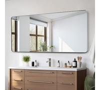 VEVOR Miroir Mural 182,8x81,3x2,5 cm, Miroir de Maquillage avec Contours en Alliage d'Aluminium et Film Antidéflagrant, Résistant aux Rayures avec Support en Forme de Z, Salle de Bain Chambre Salon