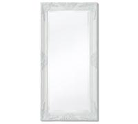 Miroir mural - VIDAXL - 100 x 50 cm - Blanc - Bois massif - Style baroque