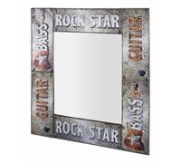 Miroir Mural Vintage "Guitare" 74cm Argent