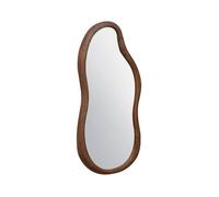 Miroir organique AUSTIN en bois d'hévéa. couleur noyer. 90 cm
