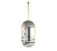 Miroir ovale à suspendre avec tige réglable, cadre en métal pour maison ou hôtel, salle de bain, maquillage