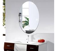 Miroir ovale carré 3D acrylique autocollant mural autocollant pour salle de bain décoration d'intérieur
