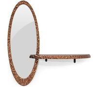 Miroir ovale design Miroir en verre luxueux Étagère stylée 2pcs