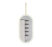 Miroir Ovale Double Face à Suspendre au Plafond, Rotatif à 360°, avec éclairage LED à intensité Variable (3 Couleurs) pour Salle de Bain de Maison ou d'hôtel (Or, 40 x 70 cm)