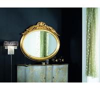 Miroir ovale miroir mural cadre bois fait main verre baroque rococo or