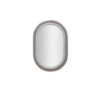 Miroir ovale mural avec cadre en velours gris 90x60x4cm Antony