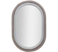 Mauro Ferretti Miroir ovale mural Antony - cadre en velours gris 90x60x4 cm