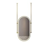 Miroir Ovale Mural Éclairé À LED avec Éclairage Réglable en 3 Couleurs, Adapté Un Usage Domestique Ou Hôtelier(Gold,60x120cm)